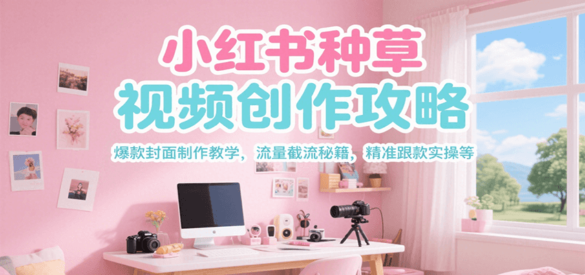 小红书种草视频创作攻略，爆款封面制作教学 ，流量截流秘籍 ，精准跟款实操等-蜗牛学社