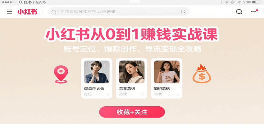小红书从0到1赚钱实战课:账号定位、 爆款创作 、导流变现全攻略-蜗牛学社