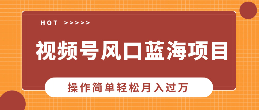 视频号风口蓝海项目,中老年人的流量密码,操作简单轻松月入过万