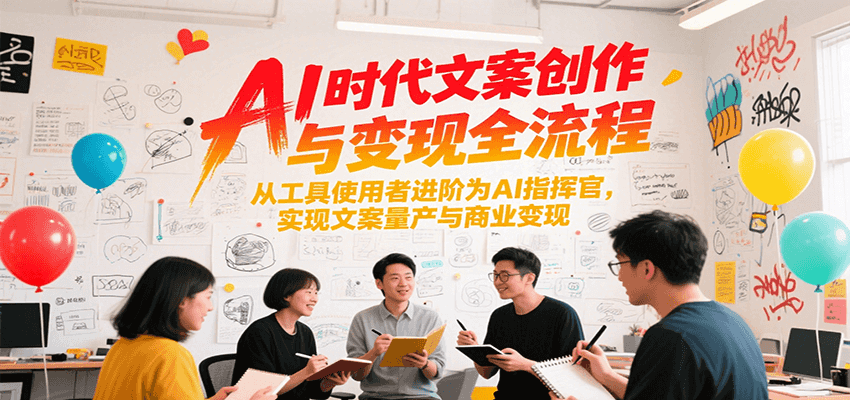 AI时代文案创作与变现全流程，从工具使用者进阶为AI指挥官，实现文案量产与商业变现-蜗牛学社