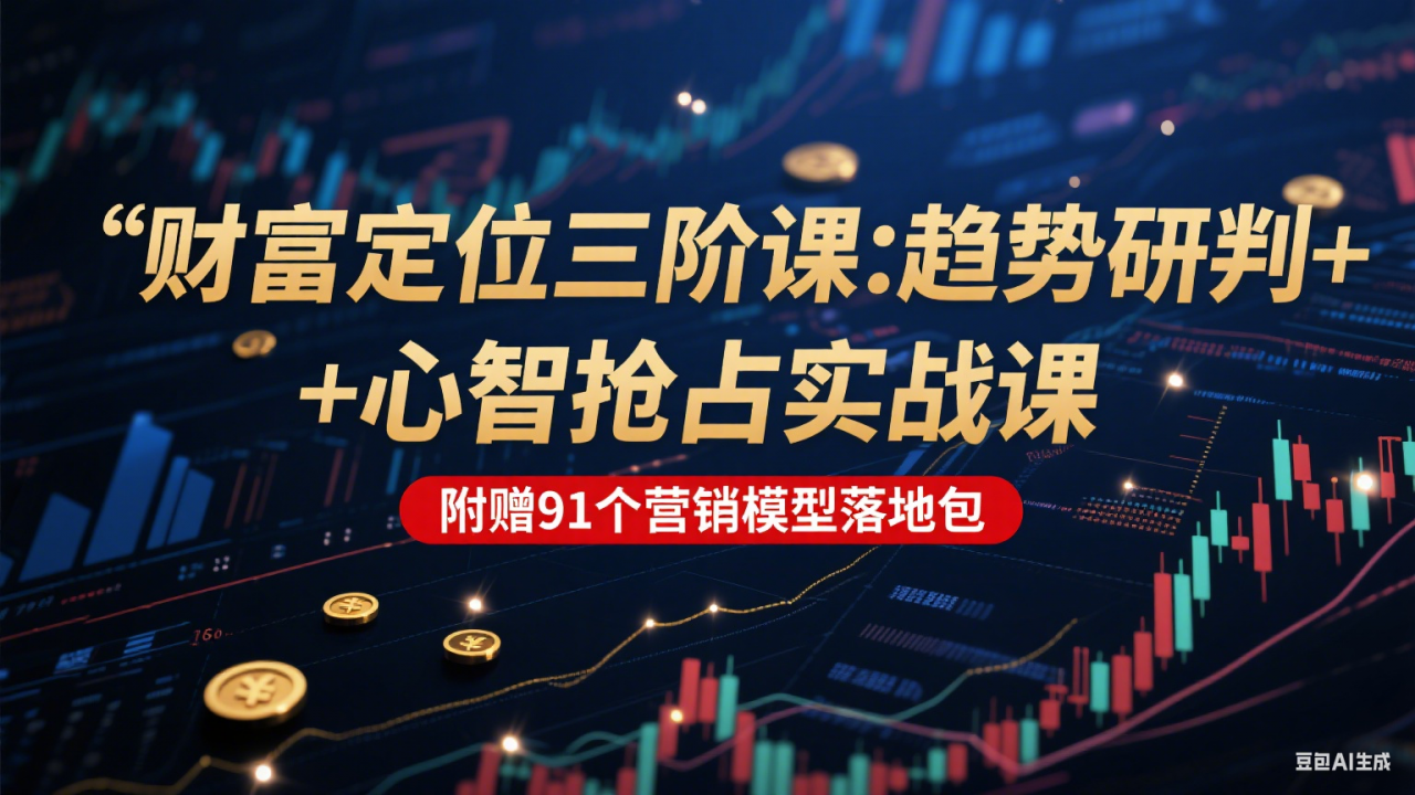 财富定位三阶：趋势研判 + 心智抢占实战课，附赠91个营销模型落地包-蜗牛学社