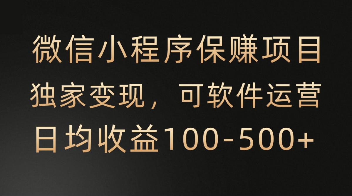 微信小程序,腾讯保赚项目,可软件自动运营,日均100-500+收益有保障-蜗牛学社