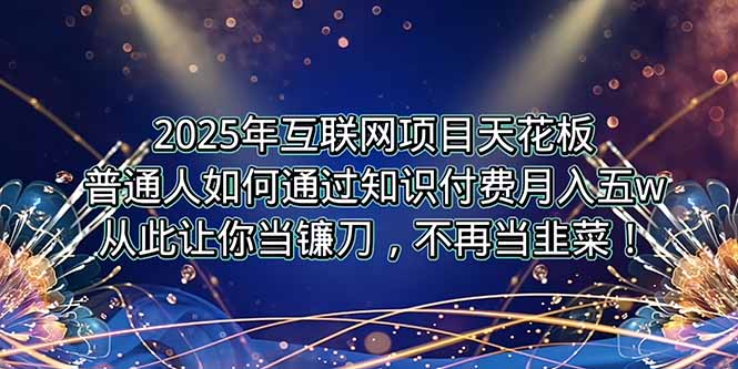 2025年互联网项目天花板，普通人如何通过卖项目实现逆风翻盘，月入5W＋！-蜗牛学社