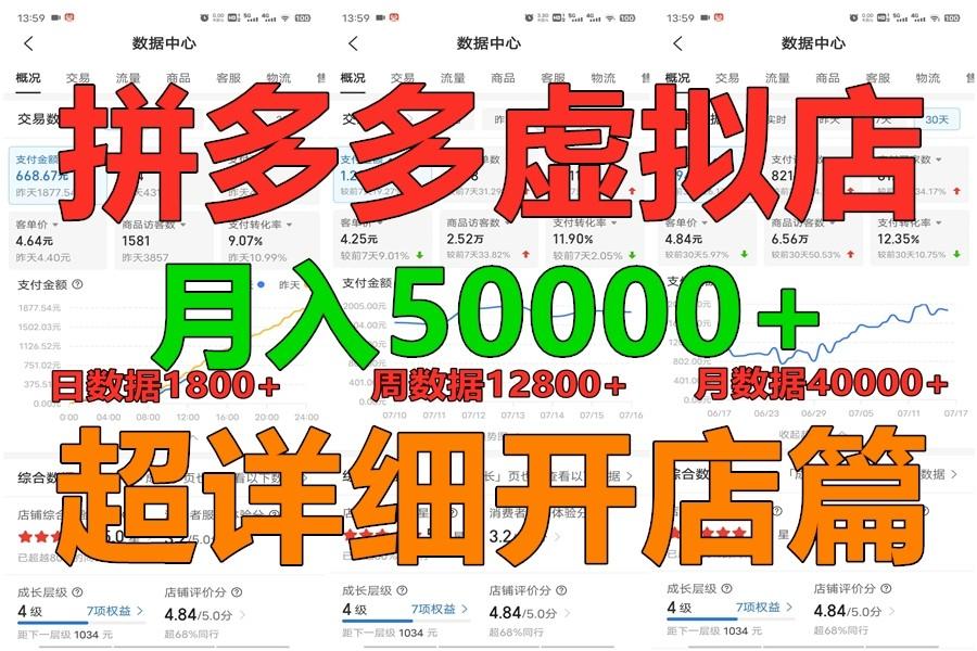 拼多多虚拟电商训练营月入40000+你也行，暴利稳定长久，副业首选-蜗牛学社