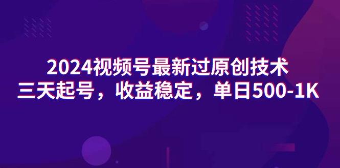 (9505期)视频号最新过原创技术，三天起号，收益稳定，单日500-1K