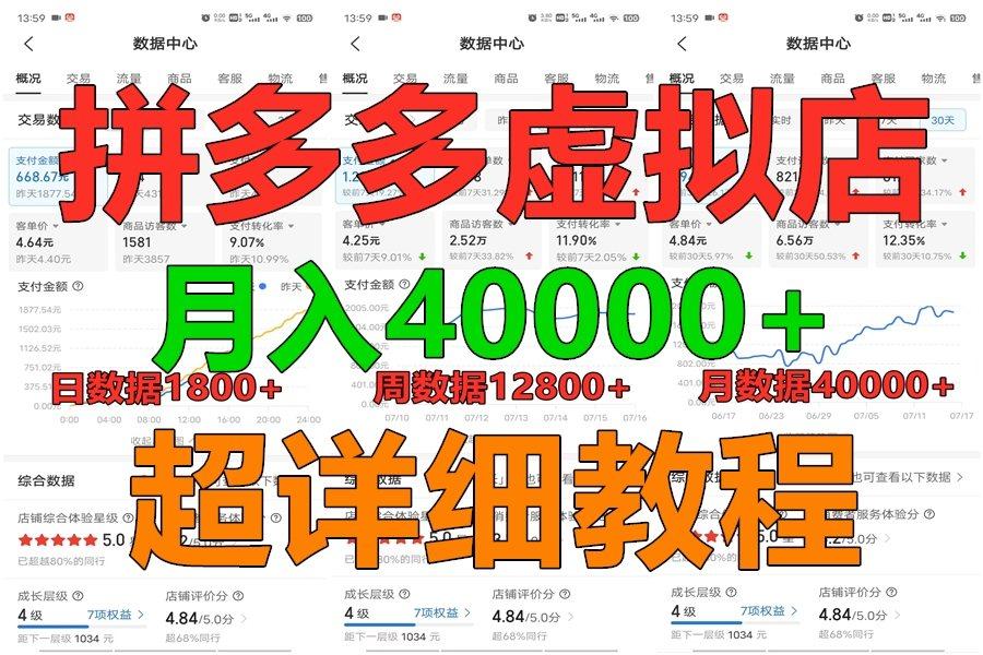 拼多多虚拟电商训练营月入40000+,全网最详细,你做你也行,暴利稳定长久-蜗牛学社