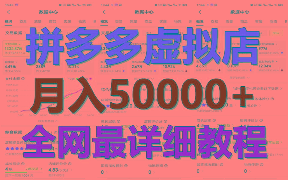 拼多多虚拟电商训练营月入50000+你也行，暴利稳定长久，副业首选