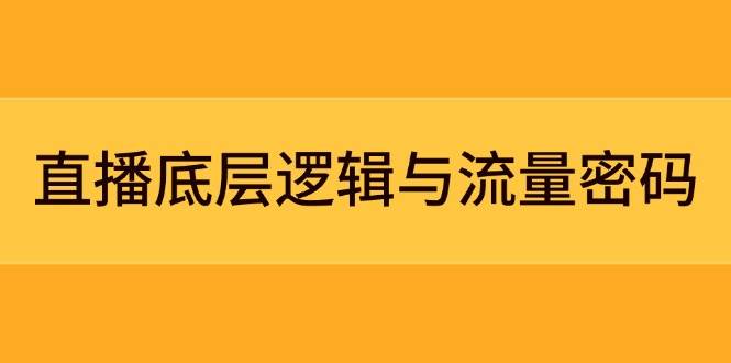直播底层逻辑与流量密码：定位模型+案例拆解，急速流承接与数据优化全攻略-蜗牛学社