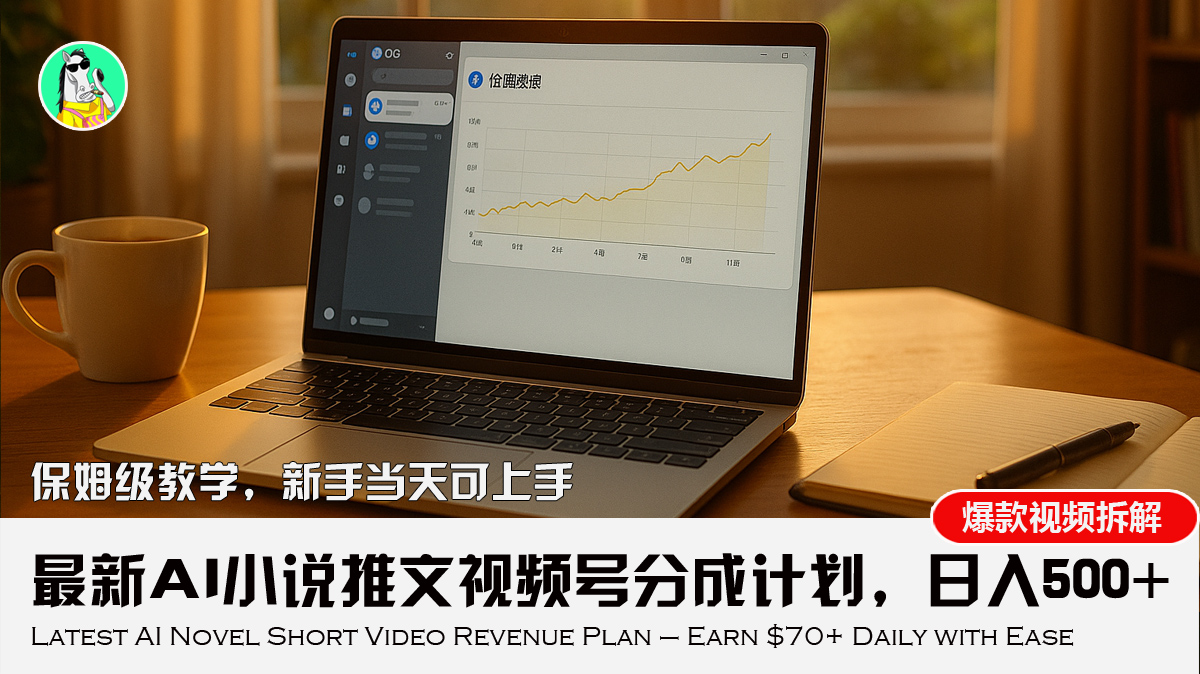 最新AI小说推文视频号分成计划,新手小白也能当天日入500+教程-蜗牛学社