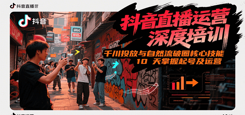 抖音直播运营深度培训，千川投放与自然流核心技能，10天掌握起号及运营(6-7月新课)-蜗牛学社
