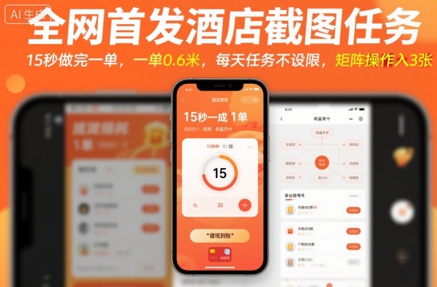 全网首发酒店截图任务,15秒做完一单,一单0.6米,每天任务不设限,矩阵操作日入3张【揭秘】-蜗牛学社