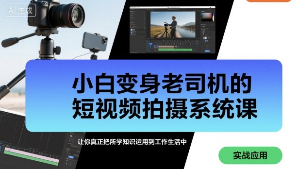 小白变身老司机的短视频拍摄系统课,让你真正把所学知识运用到工作生活中-蜗牛学社