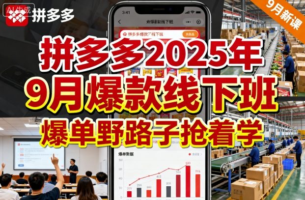 拼多多2025年9月爆款线下班,爆单野路子抢着学-蜗牛学社