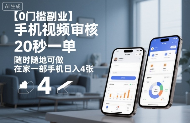 【0门槛副业】手机视频审核,20秒一单,随时随地可做,在家一部手机日入4张【揭秘】-蜗牛学社
