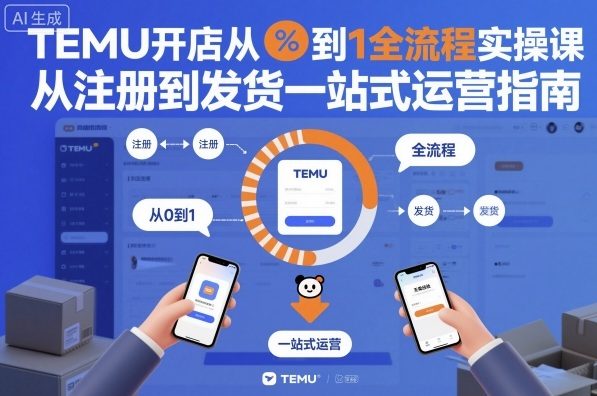 TEMU开店从0到1全流程实操课,从注册到发货一站式运营指南-蜗牛学社