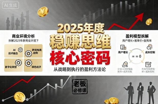 2025年度稳賺思维老板创业营,拆解2025年新商业环境下,企业实现持续盈利的核心密码-蜗牛学社