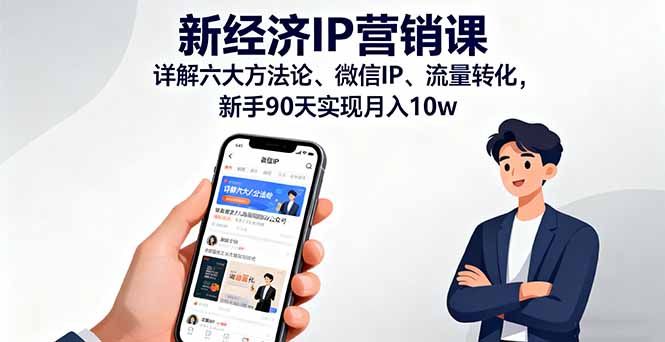 新经济IP营销课:详解六大方法论、微信IP、流量转化,新手90天实现月入10w-蜗牛学社