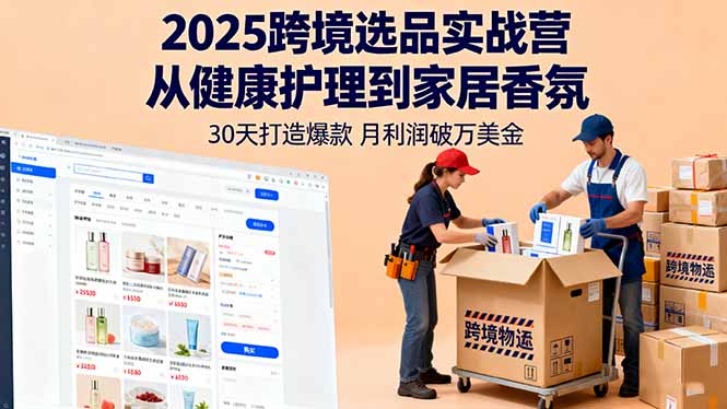 2025跨境选品实战营:从健康护理到家居香氛,30天打造爆款,月利润破万美金-蜗牛学社
