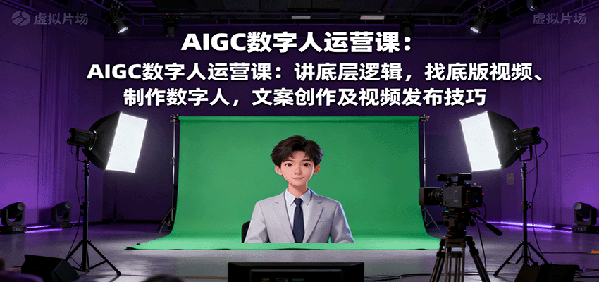 AIGC数字人运营课:讲底层逻辑,找底版视频、制作数字人,文案创作及视频发布技巧-蜗牛学社