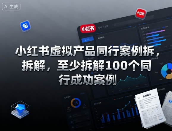 小红书虚拟产品同行案例拆解,至少拆解100个同行成功案例-蜗牛学社
