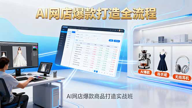 AI网店爆款商品打造实战班：AI技术实现商品图智能处理，快速搭建AI网店-蜗牛学社