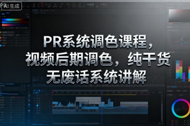 PR系统调色课程,视频后期调色,纯干货无废话系统讲解-蜗牛学社
