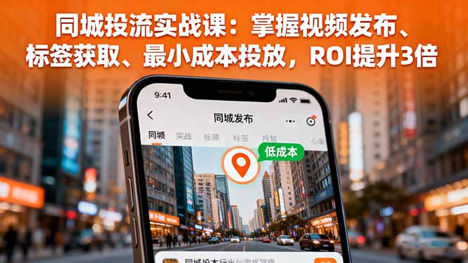 同城投流实战课：掌握视频发布、标签获取、最小成本投放，ROI提升3倍-蜗牛学社