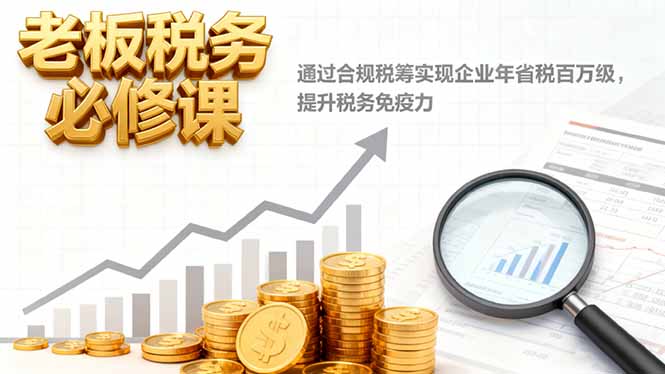 老板税务必修课，通过合规税筹实现企业年省税百万级，提升税务免疫力-蜗牛学社