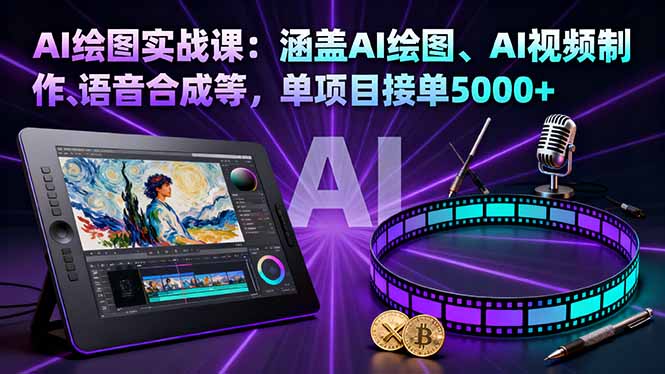 AI绘图实战课:涵盖AI绘图、AI视频制作、语音合成等,单项目接单5000+-蜗牛学社