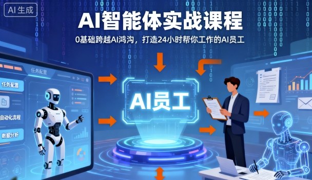 Ai智能体实战课程,0基础跨越Ai鸿沟,打造24小时帮你工作的Ai员工,打破常规,以实战定义Ai-蜗牛学社