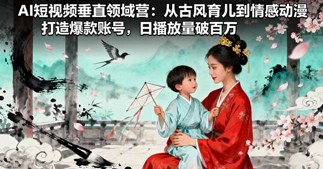 AI短视频垂直领域营:从古风育儿到情感动漫,打造爆款账号,日播放量破百万-蜗牛学社