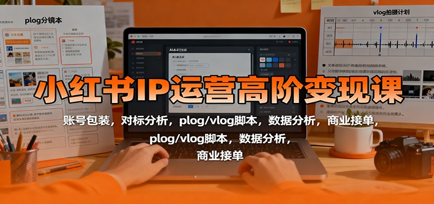 小红书IP运营高阶变现课:账号包装,对标分析,plog/vlog脚本,数据分析,商业接单-蜗牛学社