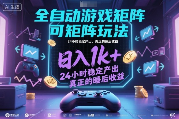 全自动游戏掘金,可矩阵操作,日入1k+,24小时稳定产出,真正的睡后收益【揭秘】-蜗牛学社