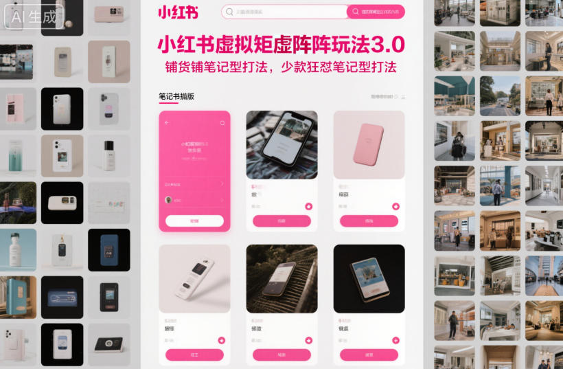 小红书虚拟矩阵玩法3.0,铺货铺笔记型打法,少款狂怼笔记型打法-蜗牛学社