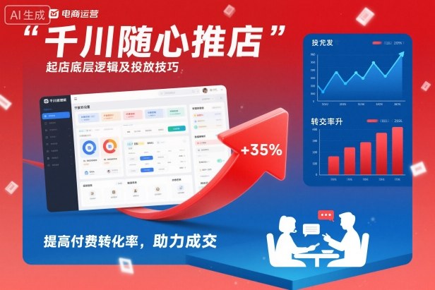 千川随心推起店底层逻辑及投放技巧，提高付费转化率，助力成交-蜗牛学社