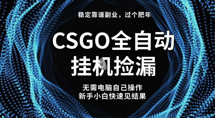 【稳定副业】全球最热门游戏CSGO全自动捡漏,最新玩法,新手小白日入5张+【揭秘】-蜗牛学社