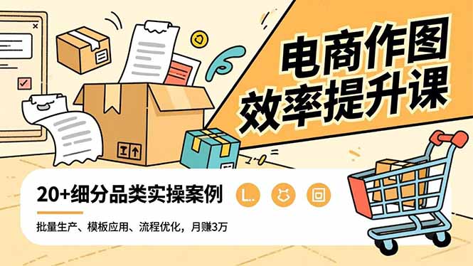 电商作图效率提升课,批量生产、模板应用、流程优化,20+细分品类实操案例,月赚3万-蜗牛学社