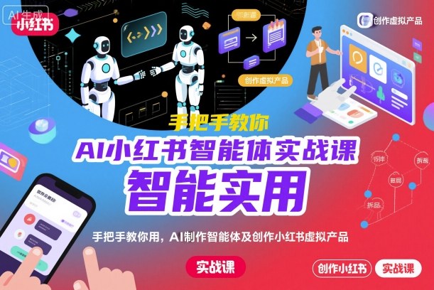 AI小红书智能体实战课,手把手教你用AI制作智能体及创作小红书虚拟产品,提效+内容商业化-蜗牛学社