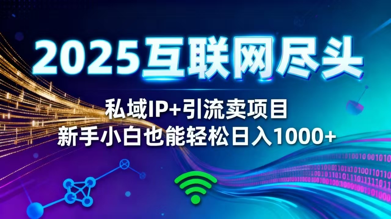 2025网创尽头王炸项目!私域 IP + 精准引流,新手小白在家躺赚日入 1000+