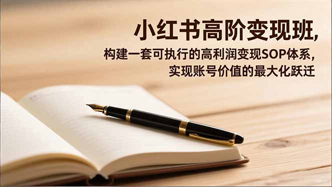小红书高阶变现班，构建一套可执行的高利润变现SOP体系，实现账号价值的最大化跃迁-蜗牛学社