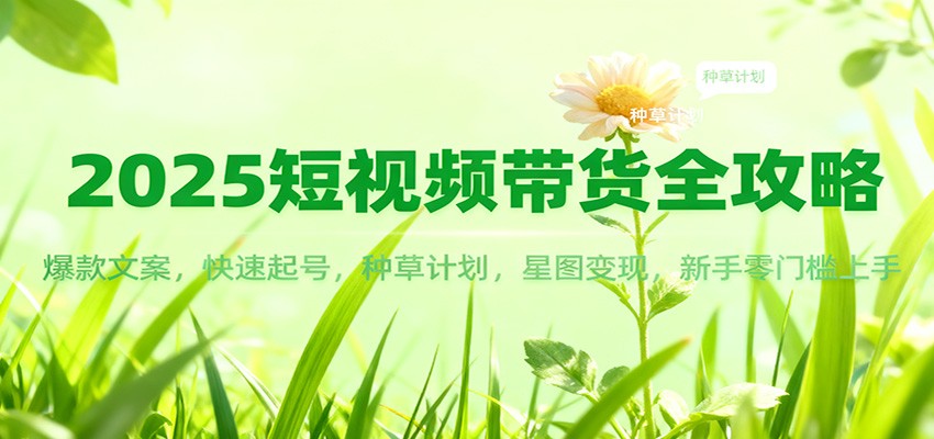 2025短视频带货全攻略:爆款文案,快速起号,种草计划,星图变现,新手零门槛上手-蜗牛学社