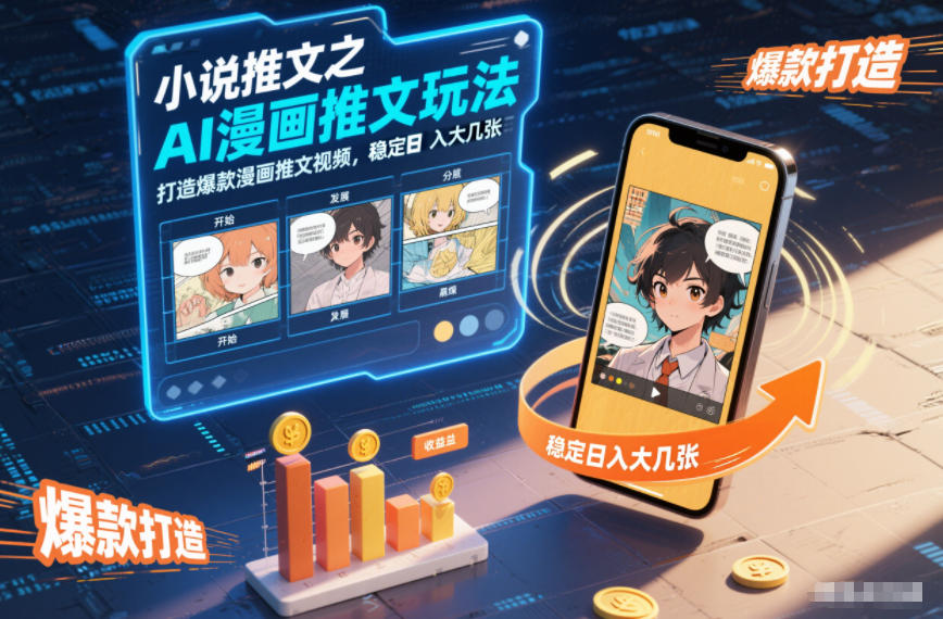 小说推文之AI漫画推文玩法，打造爆款漫画推文视频，稳定日入大几张-蜗牛学社