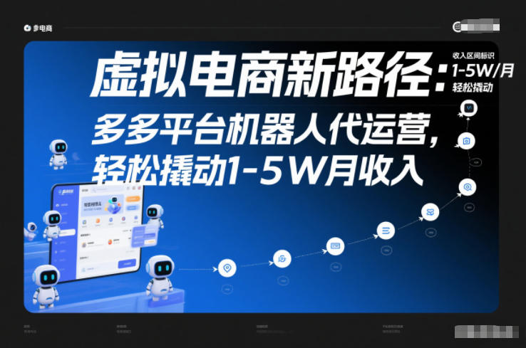 虚拟电商新路径：多多平台机器人代运营，轻松撬动1-5W月收入【揭秘】-蜗牛学社