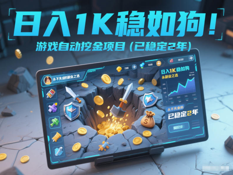 日入1K稳如狗！游戏自动挖金项目（已稳定2年），永不失业的副业之选【揭秘】-蜗牛学社
