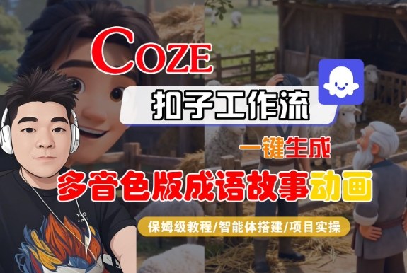 Coze扣子智能体工作流一键生成“多音色版成语故事“动画，全流程保姆级教学-蜗牛学社