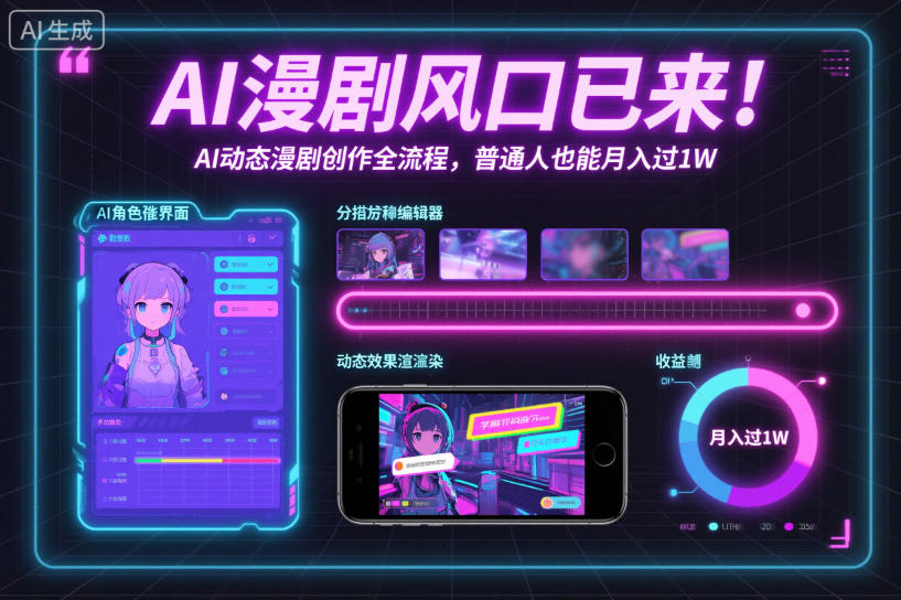 AI漫剧风口已来！AI动态漫剧创作全流程，普通人也能月入过1W