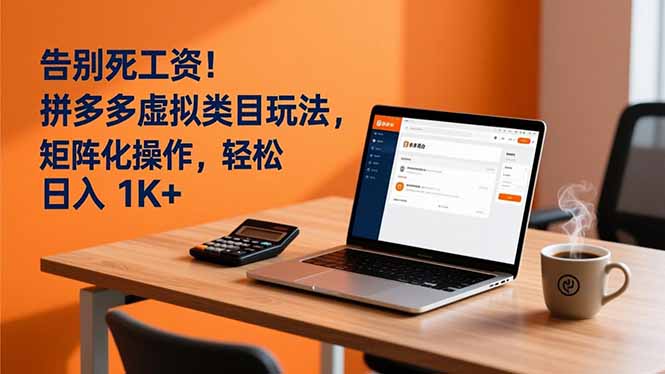告别死工资！拼多多虚拟类目玩法，矩阵化操作，轻松日入 1K+-蜗牛学社