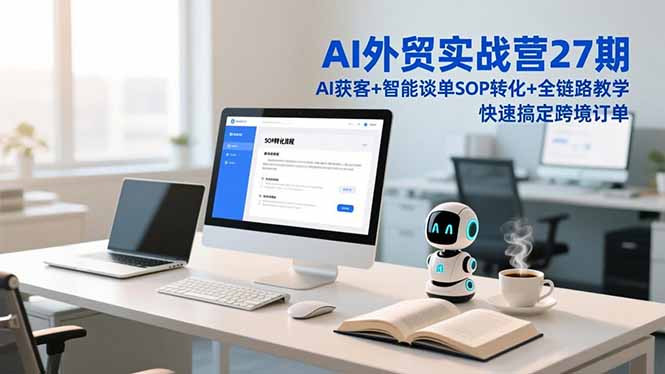 AI外贸实战营27期，AI获客+智能谈单+SOP转化+全链路教学，快速搞定跨境订单-蜗牛学社