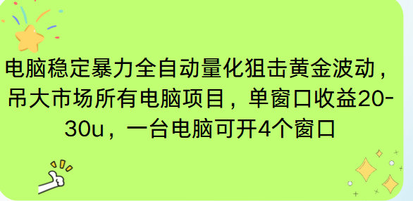 电脑EA策略挂机项目单窗口收益20-30u,单电脑可挂5-10个窗口收益稳健4位数
