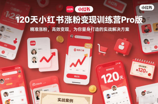 120天小红书涨粉变现训练营Pro版,精准涨粉,高效变现,为你量身打造的实战解决方案-蜗牛学社